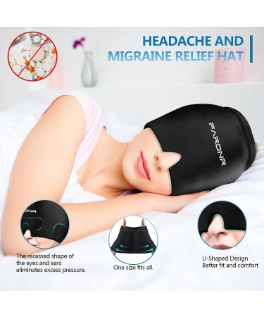 Migraine Relief Cap with SILVADUR Technology - Enhanced 3D Contour Design for Comfort - Ideal for Headache, Sinus Relief, Stress, and Sports Recovery - Black - Buy Online on GoSupps.com