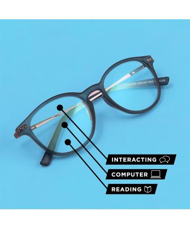 Foster Grant Women's Charlsie Multifocus Cat-Eye Reading Glasses - Satin Navy/Transparent 52mm +3.25 - International Shipping Available - Buy Online on GoSupps.com