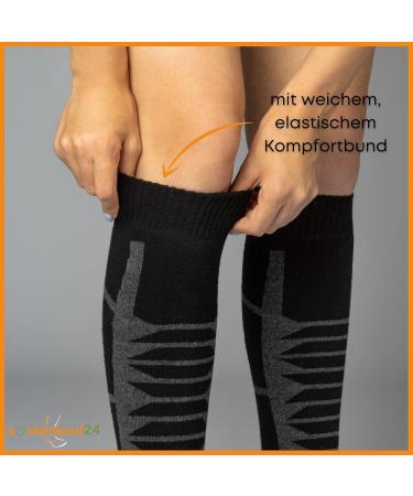 Buy 2 Pairs of Black Ski Socks for Men & Women - Knee Length Size 47-50 | International Shipping Available - Buy Online on GoSupps.com