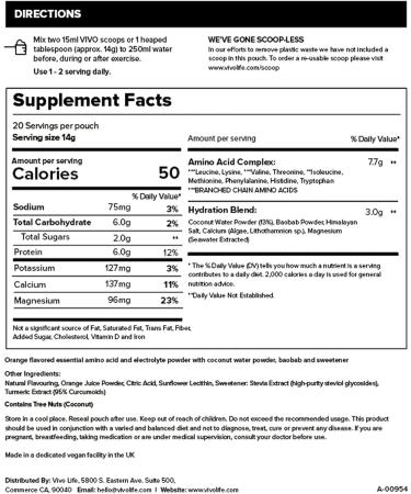 Buy VIVO LIFE Sustain Orange & Baobab 280g - Organic Coconut Superfood for Energy & Wellness - Buy Online on GoSupps.com