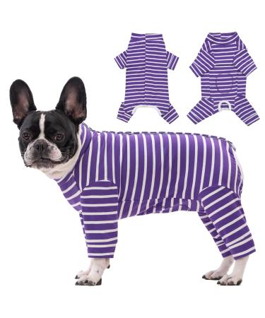 Axcimond dogs one -divider long -sleeved dogbody after op for small medium -sized dogs op body dog castration bitch male puppy pajama body dog after op wound protection anti -leak dog cone alternative s purple