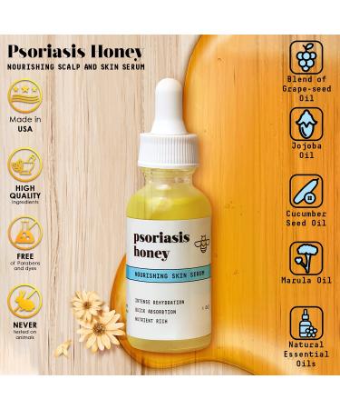 Psoriasis Honey Nourishing Scalp and Skin Serum with Jojoba Oil and Lavender Essential Oils - 1oz - Buy Online on GoSupps.com
