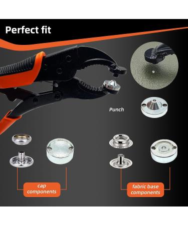 Heavy Duty Snap Fastener Tool Adjustable Snap Setter Tool Includes 20 Sets 15mm Snaps for Boat Cover  Replacing Metal Snaps  Repairing Boat Covers  Canvas  Sewing  Tarps orange - Buy Online on GoSupps.com