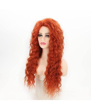 Fencca Auburn Long Curly Synthetic Wig for Women - Free Part Full Wavy Hair Replacement - Buy Online on GoSupps.com