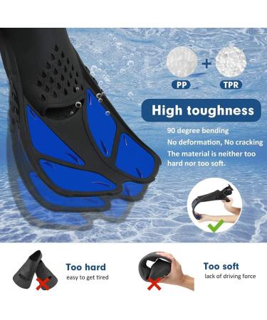 Sugaroom Blue Swim Fins - Adjustable Open Heel Diving Flippers for Adults and Kids - Includes Mesh Bag - Ideal for Snorkeling, Lap Swimming, and Scuba Diving - L/XL Size - Buy Online on GoSupps.com