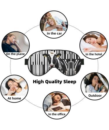 Black White Milk Cow Sleep Mask | Adjustable Soft Blindfold for Relaxation Travel & Meditation - Buy Online on GoSupps.com