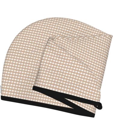 Hair Towel Wrap - Quick Drying Towel Turban with Button (Brown Gingham) | Fast Shipping Worldwide - Buy Online on GoSupps.com