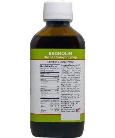 BRONOLIN Herbal Cough Syrup - 100% Natural Ingredients | 6.76fl.oz - Buy Internationally - Buy Online on GoSupps.com