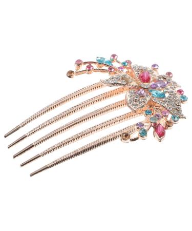 Housoutil Rhinestone Hair Accessories Hairpin Hair Accessories for Women Womens Hair Clips Hair Combs for Women Accessories Hair Jewelry Comb Bride Alloy Rhinestones The Flowers