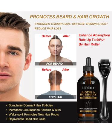 Rosemary Oil for Hair Growth Diluted Rosemary Oil for Hair w/Derma Roller Promotes Thicker Hair and Scalp Nourishment Hair Loss Treatment for men and Women Rosemary Biotin - Buy Online on GoSupps.com