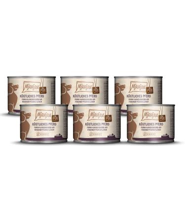 Mjamjam Premium wet food for dogs pure meat enjoyment pure delicious horse 6-person pack (6 x 200 g) grain free with extra meat - Buy Online on GoSupps.com
