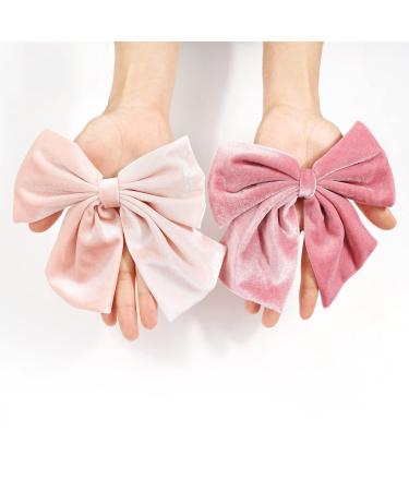 12 Pack Large Velvet Hair Bows Clips - French Barrettes for Girls & Women - Buy Online on GoSupps.com