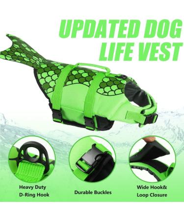 Emust Dog Chimney Shark Vest | Ripstop Safety Suit for All Dog Sizes | Olive Green Mermaid - X-Large - Buy Online on GoSupps.com