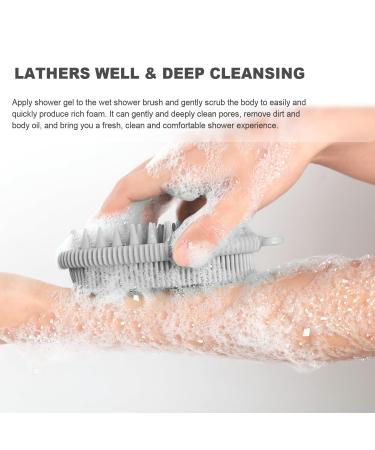 Rampula Silicone Body Brush - Double-Sided Bathing & Shower Brush for Deep Cleaning Gentle Peeling & Massage - Hygienic Alternative to Luffa/Sponge for All Skin Types - Gray - Buy Online on GoSupps.com
