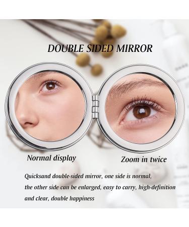 JIABEIUS Compact Mirror Magnifier - Quicksand Pink | Portable Folding Mirror for Purses - Buy Online on GoSupps.com
