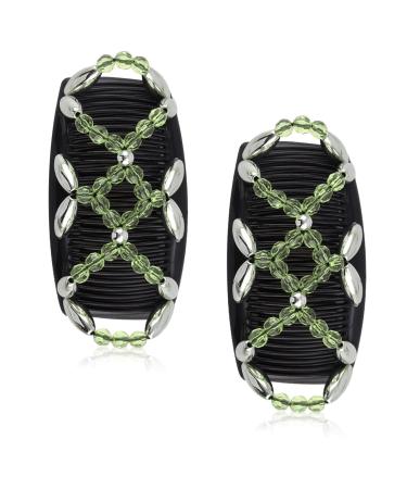 Kytpyi Hair Comb & Clips Set | 2 Fashionable Stretchable Hair Accessories for Women | Durable Double Hair Combs with Pearls | Perfect for Thick & Fine Hair - Buy Online on GoSupps.com