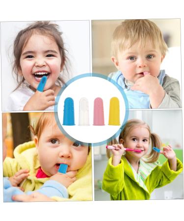 Minkissy 4-Piece Silicone Toothbrush Set for Children | Finger Brush & Rubber Toys for Toddler Oral Care - Buy Online on GoSupps.com
