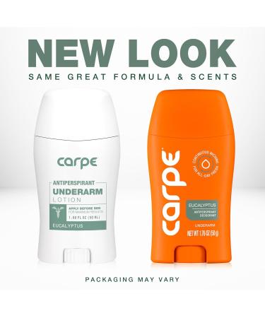 Carpe Underarm Antiperspirant and Deodorant - Eucalyptus Scent, Clinical Strength, 1.69 Fl Oz - Manage Hyperhidrosis, Combat Excessive Sweating - Stay Fresh All Day - Buy Online on GoSupps.com