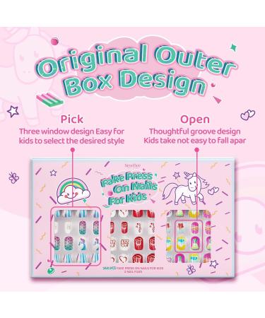 144Pcs Kids Press on Nails - Children Girls Short Artificial Fake Nails - No Fading Full Cover Acrylic Nails - Fruit Design - Quick & Easy Stick On - Cute Gift for Kids Nail Decoration - Buy Online on GoSupps.com