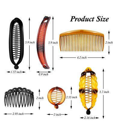 18-Piece Banana Hair Clips Set | Classic Twist Comb Accessories for Women Girls - 11/29 Teeth Ponytail Clips - Buy Online on GoSupps.com