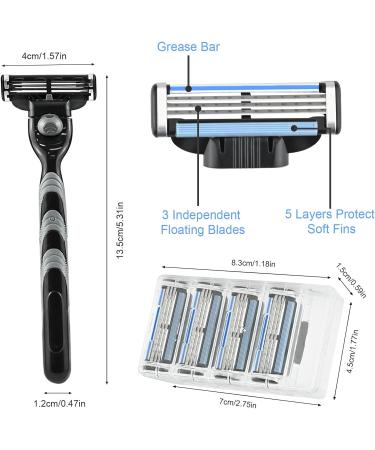 SIMDAO 24 Pcs Mach 3 Razor Blades Manual Razor Blades Refills with Knife Holder 3 Layered Razor Blade Compatible with Gillette Mach 3 Men Shaver Blade for Men Father Boyfriend Home Office Use - Buy Online on GoSupps.com