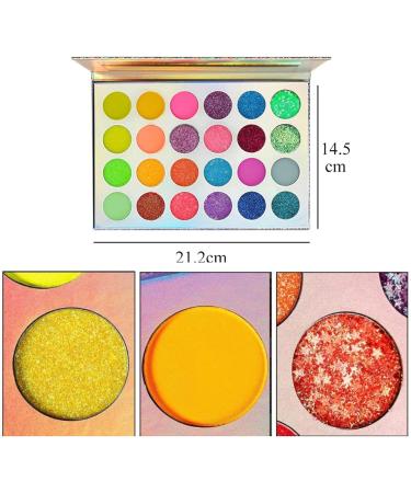 Kalolary Neon Glow in the Dark Eyeshadow Palette - 24 Colors, Highly Pigmented UV Blacklight Matte & Glitter Makeup Kit for Easter - Buy Online on GoSupps.com