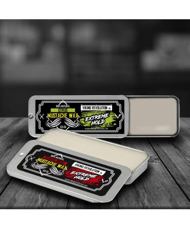 Extreme Hold Mustache Wax 2 Pack for Men - Citrus & Sandalwood Scents - 0.5oz x 2 - Buy Online on GoSupps.com