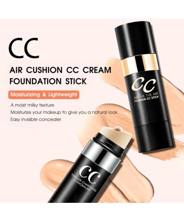 CC Cream Foundation Full Coverage Air Cushion CC Foundation Stick Color Correction Cream Concealer Full Coverage Lightweight Waterproof Natural Glowy Makeup Cover Blemishes & Redness - Buy Online on GoSupps.com