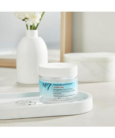No7 HydraLuminous+ Hydrating Whipped Day Cream | Hyaluronic Acid & Niacinamide Moisturizer for Healthy Skin | 1.69 Fl Oz - International Shipping Available - Buy Online on GoSupps.com