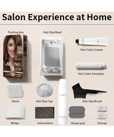  Grgowe Brown-Nourishing Hair Colour Cream Vegetable Hair Colour Dye Instant Shampoo Fast Coloring Uniform Grey Hair Coverage Suitable for All Hair Types - Buy Online on GoSupps.com