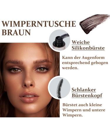  EONFAVE 2024 Brown Mascara for Extremely Long Natural Eyelashes with 4D Fiber Waterproof Sweat Resistant Durable Eyelash Serum Coffee Color - Buy Online on GoSupps.com