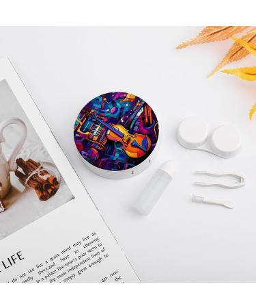 Abstract Violin Music Contact Lens Case with Mirror - Portable & Cute Travel Kit for Eye Care - Buy Online on GoSupps.com
