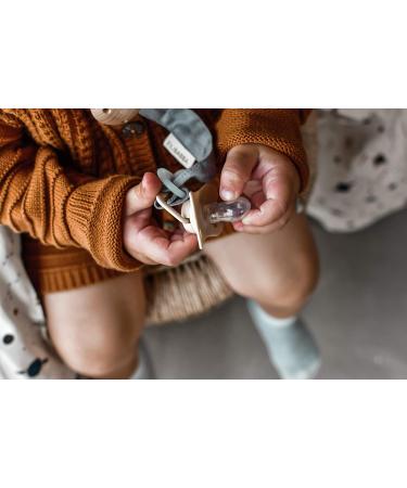 Filibabba Organic Cotton Pacifier Chain (21 cm) | Dusty Rose | Nickel-Free Clips | Danish Design for Boys & Girls - Buy Online on GoSupps.com