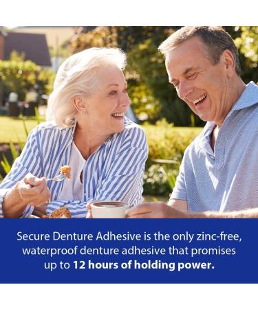 Secure Waterproof Denture Adhesive - Zinc Free - Strong Hold - 1.4 oz - Buy Online on GoSupps.com