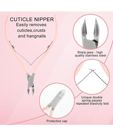 Yolev 3pcs Cuticle Trimmer with Cuticle Pusher 3 PCS Pink Nail Cuticle Nipper Professional Pedicure Manicure Nippers Rainbow Sharp Durable Pedicure Manicure Tools for Fingernails and Toenails - Buy Online on GoSupps.com