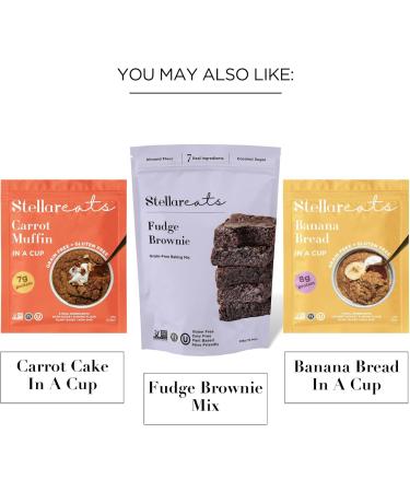 Stellar Eats Instant Treat in a Cup | Single-Serve Treat with 7g Protein | Grain-Free Gluten-Free Dairy-Free Plant-Based Paleo-Friendly | Ready in 1-2 Minutes | Made with 7 Real Ingredients | Non-GMO Kosher (Fudge Brownie 8 Pack) - Buy Online on GoSupps.com