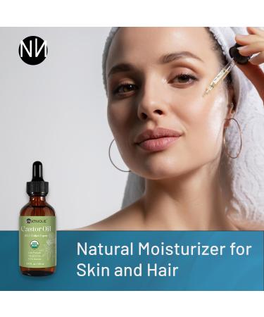 USDA Organic Castor Oil (2oz) - 100% Pure Cold Pressed Hexane Free for Eyelash & Hair Growth Moisturizer & Treatment - Eyebrow & Eyelash Brush Included - Buy Online on GoSupps.com