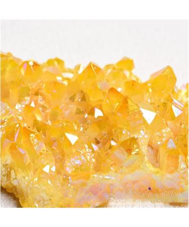 Natural Electroplate Citrine Crystal Cluster Yellow Aura Quartz Crystal Stone Specimen Home Decoration Crystal Cluster (Size : 100g) - Buy Online on GoSupps.com