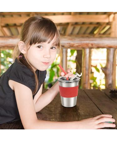 Yummy Sam Kids Stainless Steel Cups with Silicone Straws and Spill-proof Lids - 5 Pack 12oz Toddler Tumblers with Heat-insulated Sleeves - Buy Online on GoSupps.com