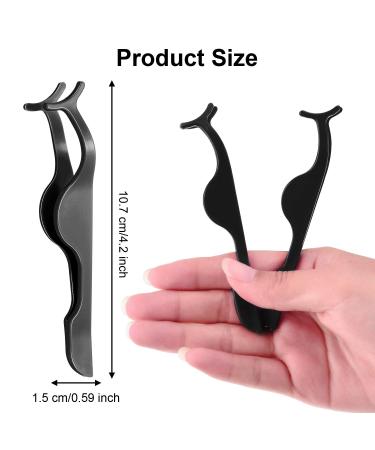 48 Pieces False Eyelash Applicator Tool Set - Plastic Tweezers & Fish Tail Clips for Easy Eyelash Extension Application & Removal (Black) - International Shipping Available - Buy Online on GoSupps.com