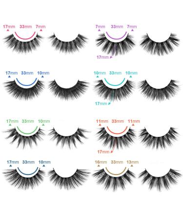 40 Pairs 3D Natural False Mink Eyelashes Bulk - 15-20mm Long Fluffy Volume Dramatic - 8 Styles Fake Eyelashes Pack - Wholesale Reusable Makeup Lashes by Yawamica C- Flipped - Buy Online on GoSupps.com
