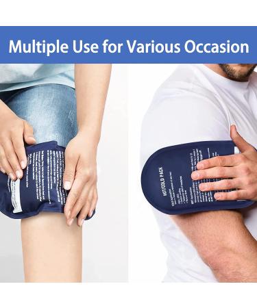 Reusable Gel Ice Pack for Injuries - Hot & Cold Compress Therapy for Pain Relief - Flexible Soft Gel Packs for Shoulder, Elbow, Back, Knee - Blue - Buy Online on GoSupps.com