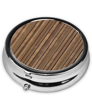 Solid Wood Round Pill Box Organizer - 3 Compartments Portable Travel Pill Holder for Purse & Pocket - Buy Online on GoSupps.com