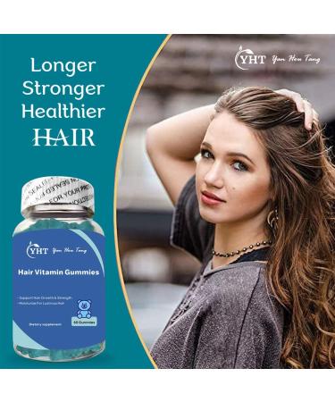 Eilin YHT Hair Growth Gummies Biotin 5000mg for Women Stronger Nails Healthy Skin Vitamin Supplement 60 Counts - Buy Online on GoSupps.com