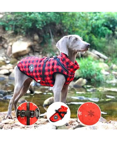 Dog Vest Coat - Waterproof Warm Dog Harness for Winter | 9 Colors Available | Christmas 02 | 4XL - Buy Online on GoSupps.com