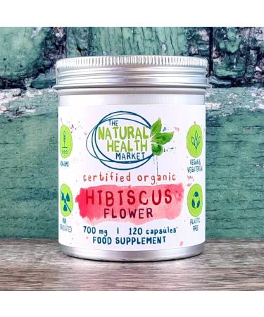 Organic Hibiscus Flower Capsules - 700mg (120 ct.) | Soil Association Certified - Buy Online on GoSupps.com