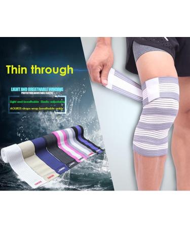 Elastic Breathable Knee Compression Bandage Wrap Support | Knee Brace for Men & Women - Ideal for Bodybuilding Weightlifting & Crossfit (White/Rose - Buy Online on GoSupps.com