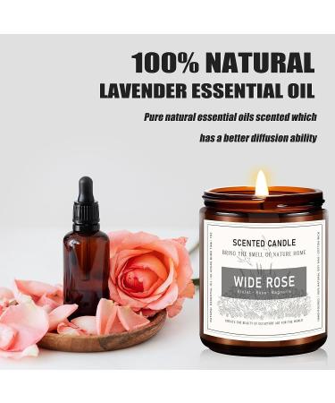 Scented Candles Set - Long Lasting Soy Candles for Women | Anniversary & Birthday Gift (Wide Rose Amber Jar - Buy Online on GoSupps.com