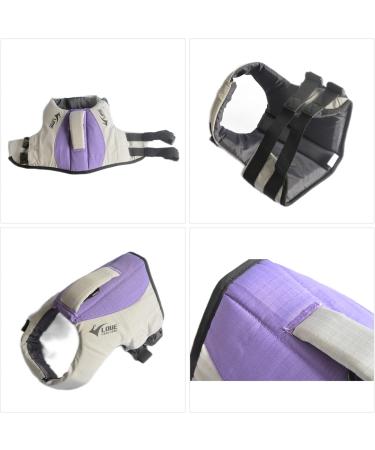 Sport Style Dog Life Jacket | Buoyant Safety Vest w/ Rescue Handle for Small, Medium & Large Dogs - Purple XL (Bust 32-36) - Buy Online on GoSupps.com