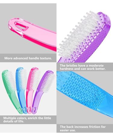 4 Pcs Nail Cleaning Brushes Larbois Plastic Handle Scrubbing Brush Fingernail Brush with Soft Bristles Nail Manicure Dust Brush for Hand Toes Nail Home Garden Salon use-Color 3 4pack-Color 3 - Buy Online on GoSupps.com